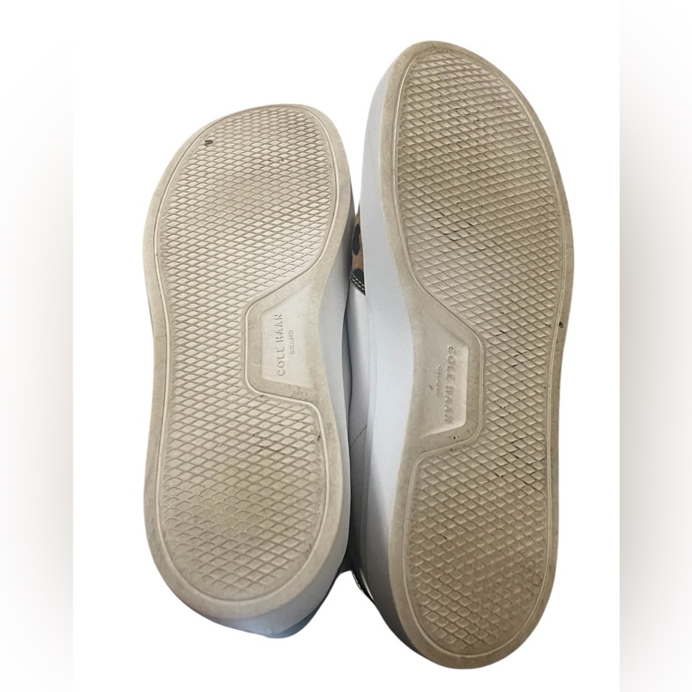 Cole Haan Grandpro rally court sneakers in white leather and jaguar calf hair - Picture 8 of 9